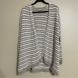 Soft Surroundings petite‎ Lucie tan striped knit open cardigan size XLP